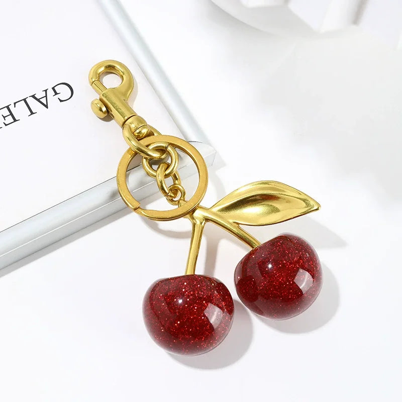 Cherry Bag Charm — Cute Pendant Keychain