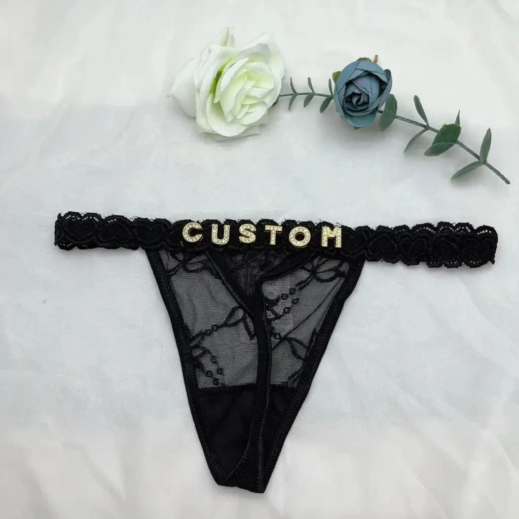 Custom Name Crystal Thong