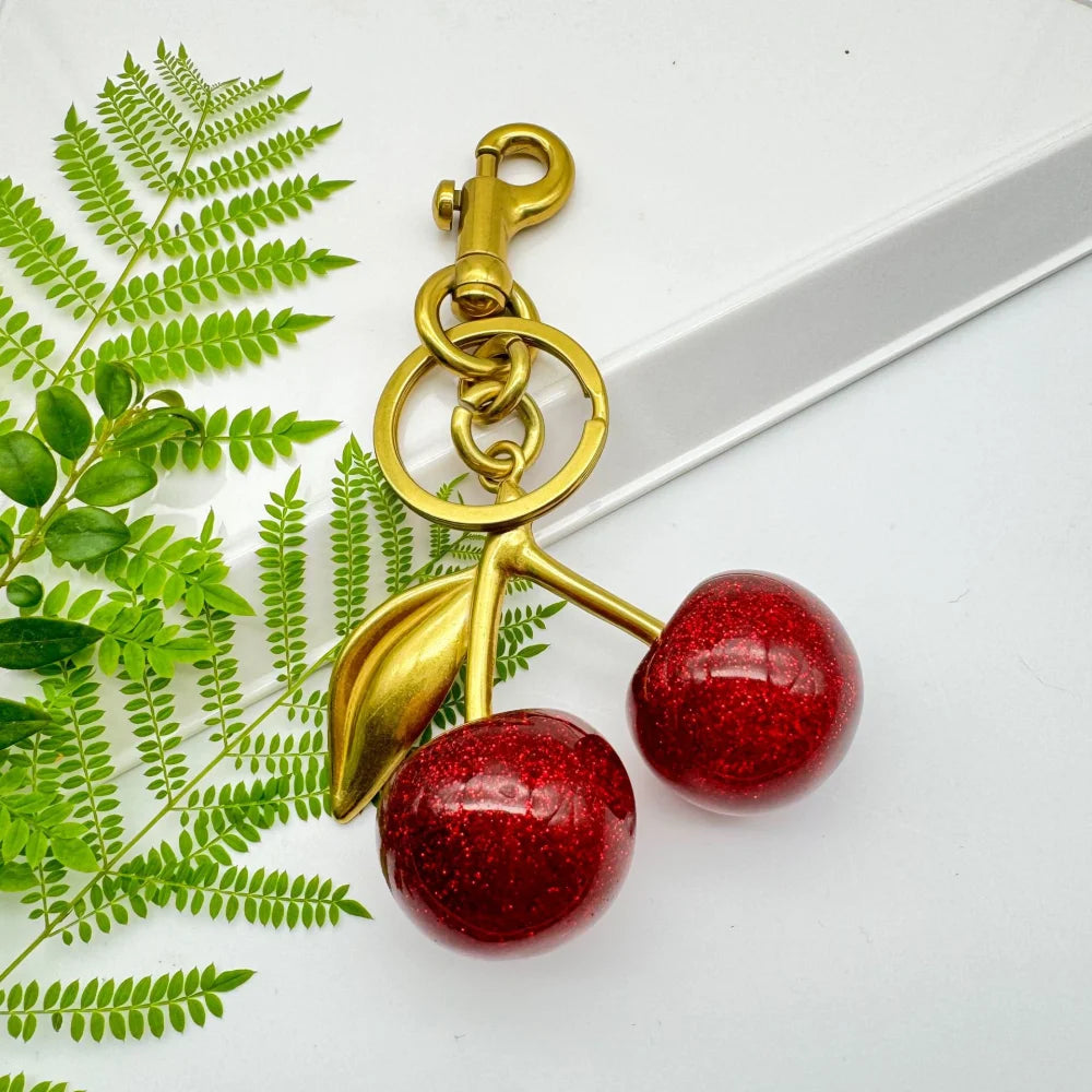 Cherry Bag Charm — Cute Pendant Keychain