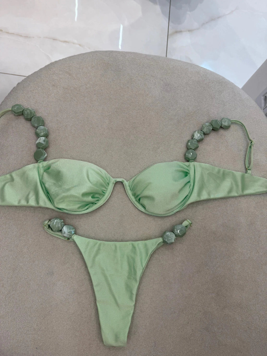 Golden Print High-Waist Bikini Set