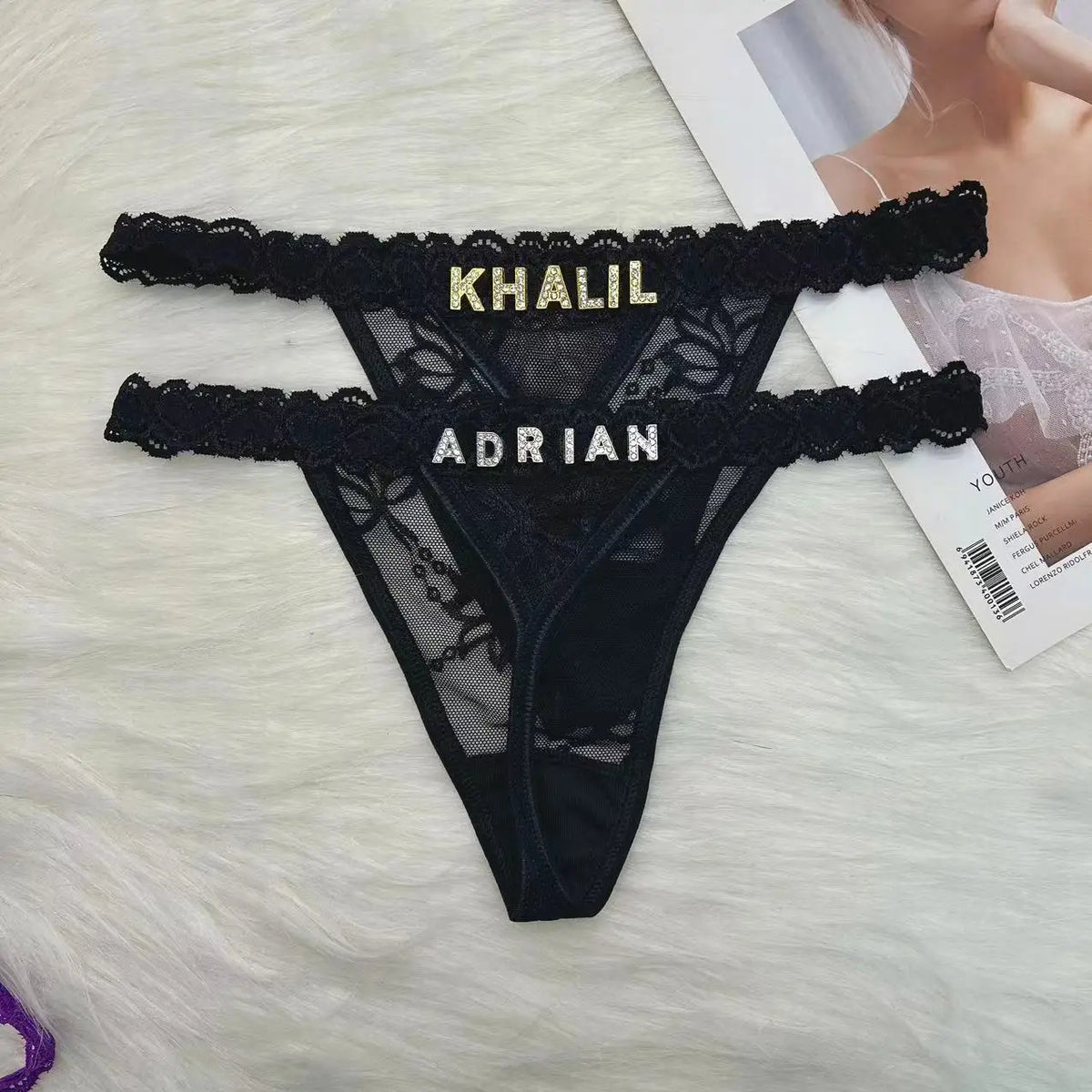 Custom Name Crystal Thong