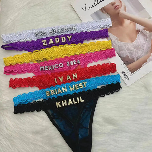 Custom Name Crystal Thong