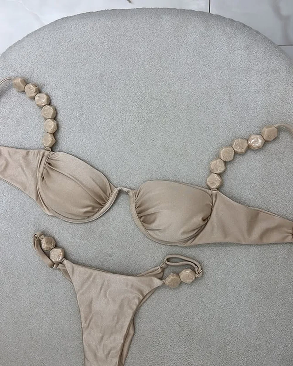 Golden Print High-Waist Bikini Set