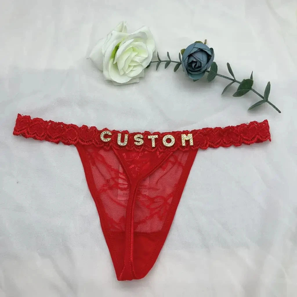 Custom Name Crystal Thong