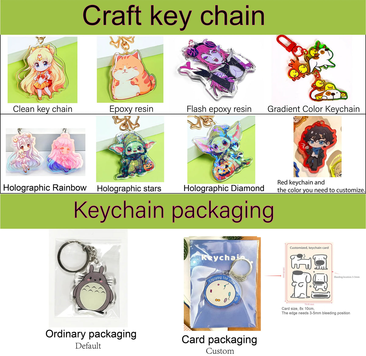 Holo Acrylic Keychain — Custom Charm