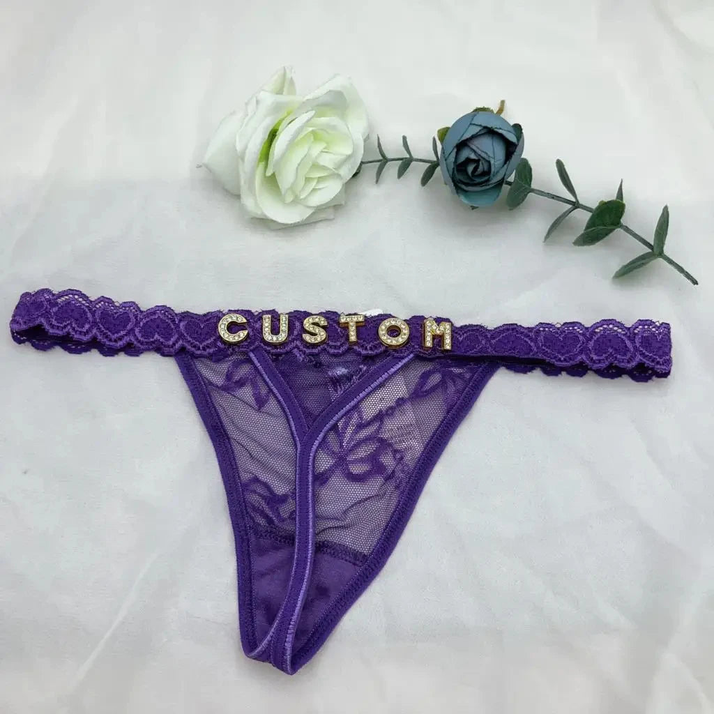 Custom Name Crystal Thong