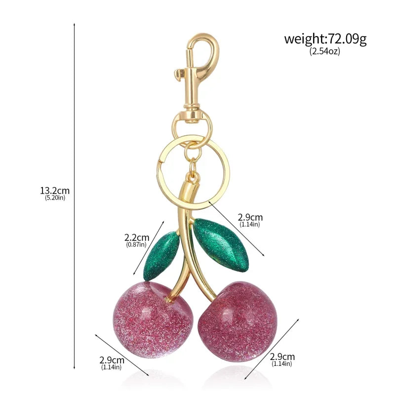 Cherry Bag Charm — Cute Pendant Keychain