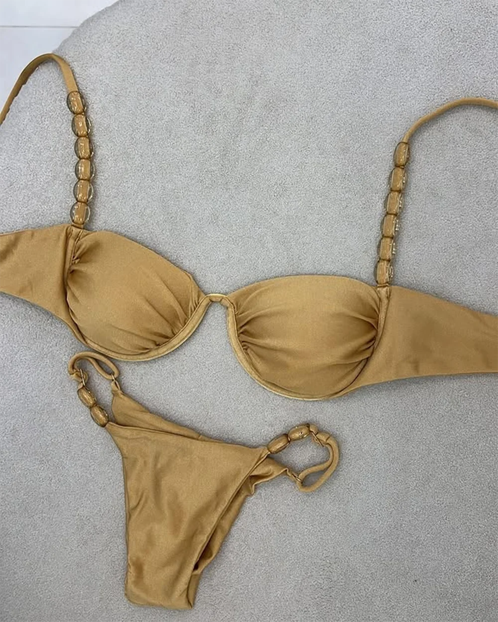Golden Print High-Waist Bikini Set