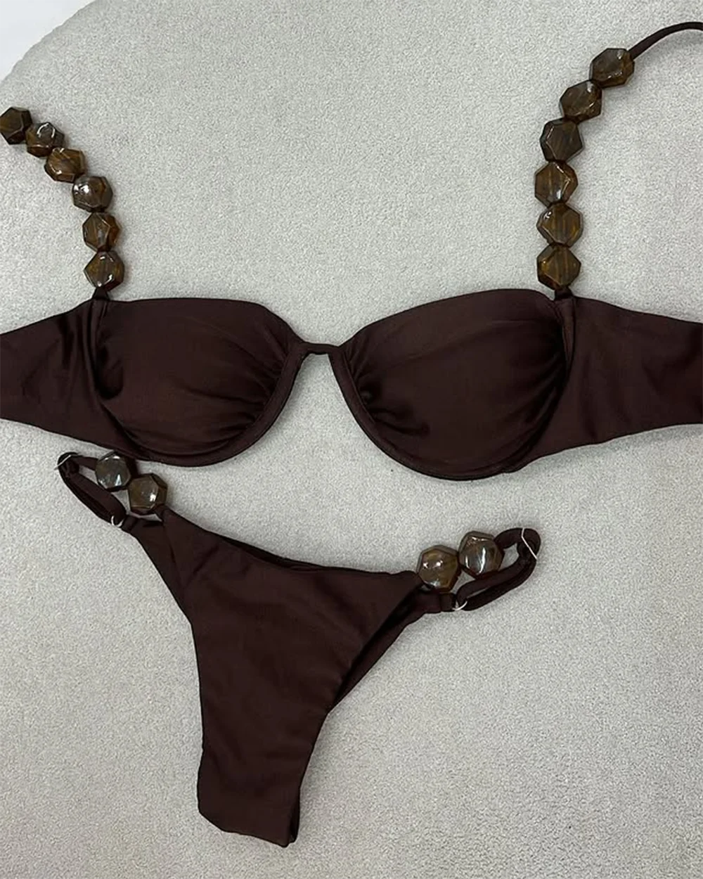 Golden Print High-Waist Bikini Set