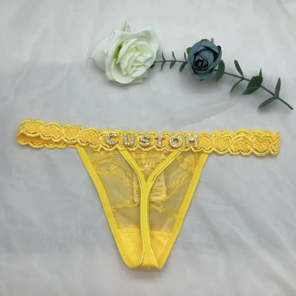 Custom Name Crystal Thong