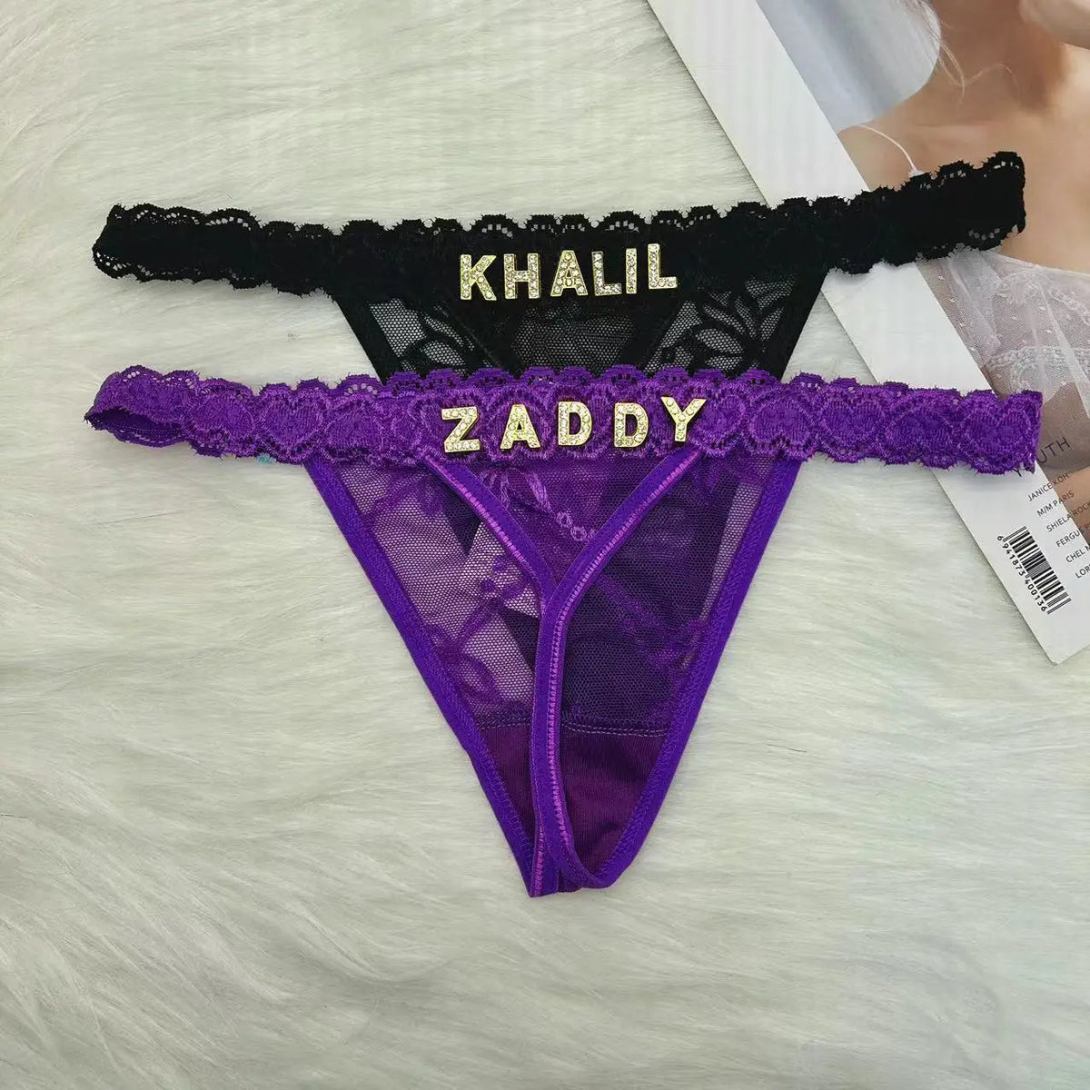 Custom Name Crystal Thong
